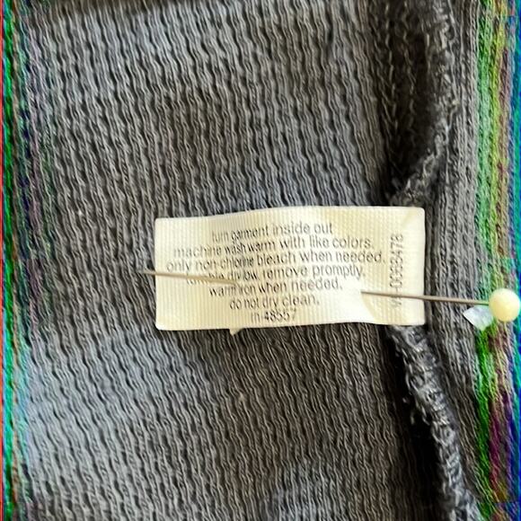 Girls 6X Sideout Gray Knit Top Waffle Knit Long Sleeves Thumb Holes Y2K - Picture 4 of 7